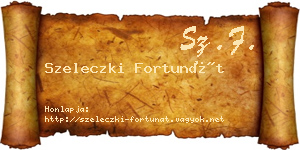 Szeleczki Fortunát névjegykártya